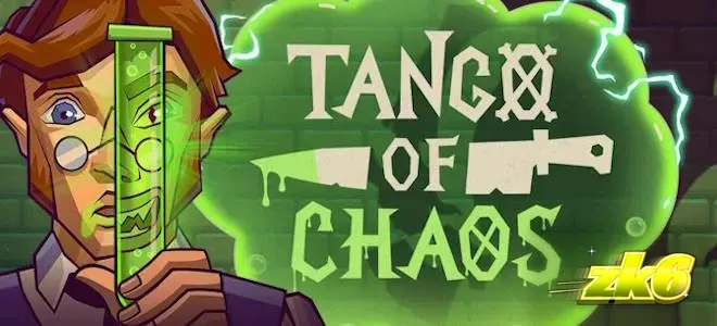 Tampilan visual laboratorium eksperimental dalam slot Tango of Chaos